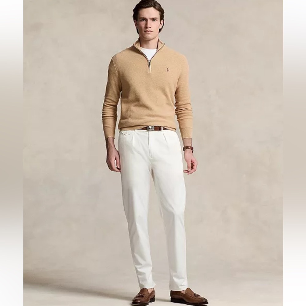 Polo Ralph Lauren tan 1/4 zip sweater. Size M. Great gift! Perfect condition!